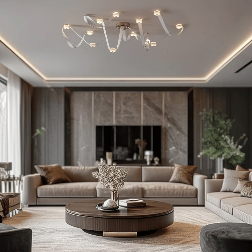 Elvar Leather & Alabaster LED Chandelier — product, finish and specification view 6