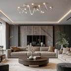 Elvar Leather & Alabaster LED Chandelier — product, finish and specification view 6
