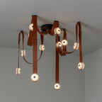 Elvar Leather & Alabaster LED Chandelier — product, finish and specification view 9