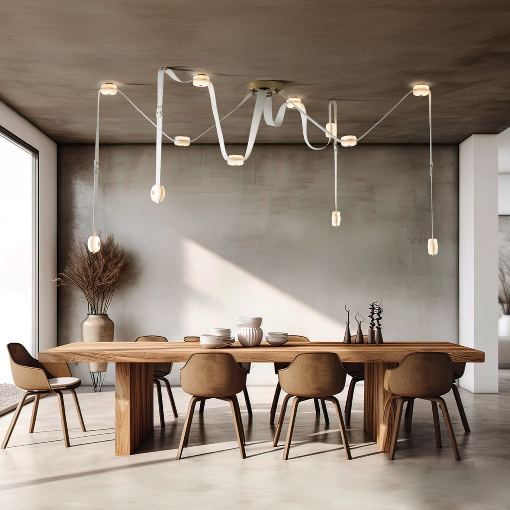 Elvar Leather & Alabaster LED Chandelier — product, finish and specification view 11