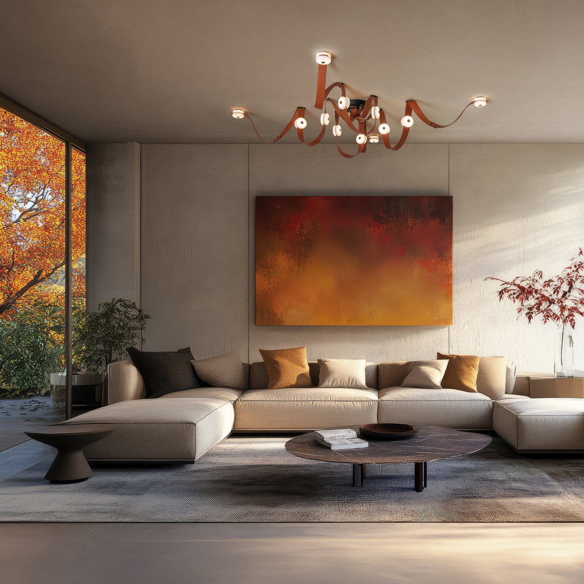 Elvar Leather & Alabaster LED Chandelier — product, finish and specification view 13