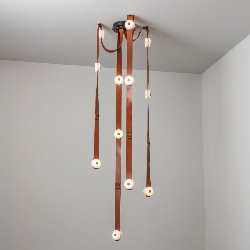 Elvar Leather & Alabaster LED Chandelier — product, finish and specification view 14