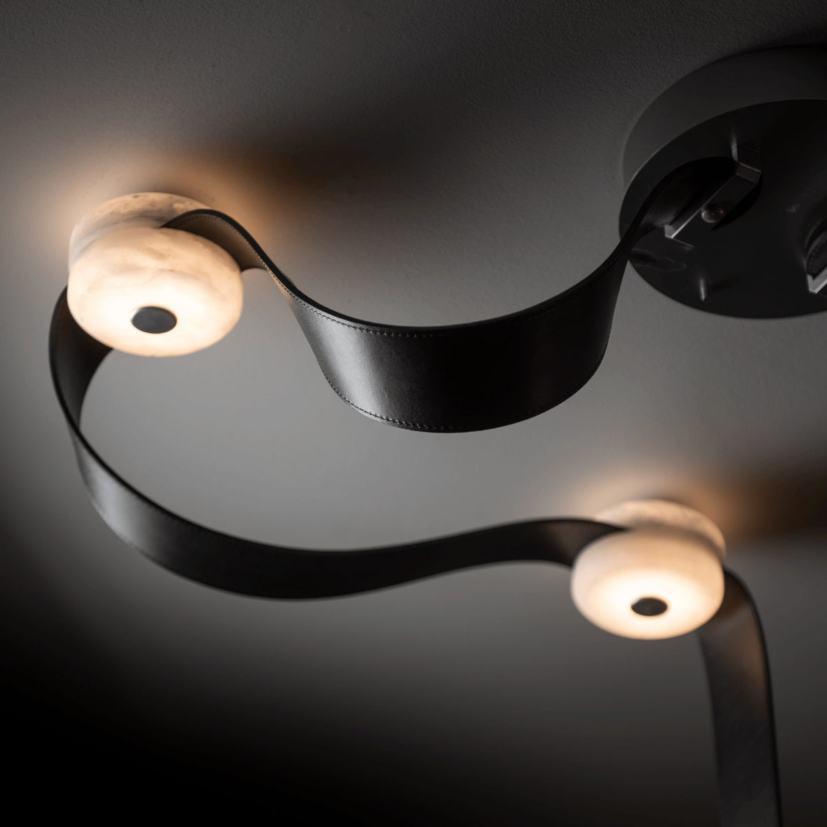 Elvar Leather & Alabaster LED Chandelier — product, finish and specification view 20