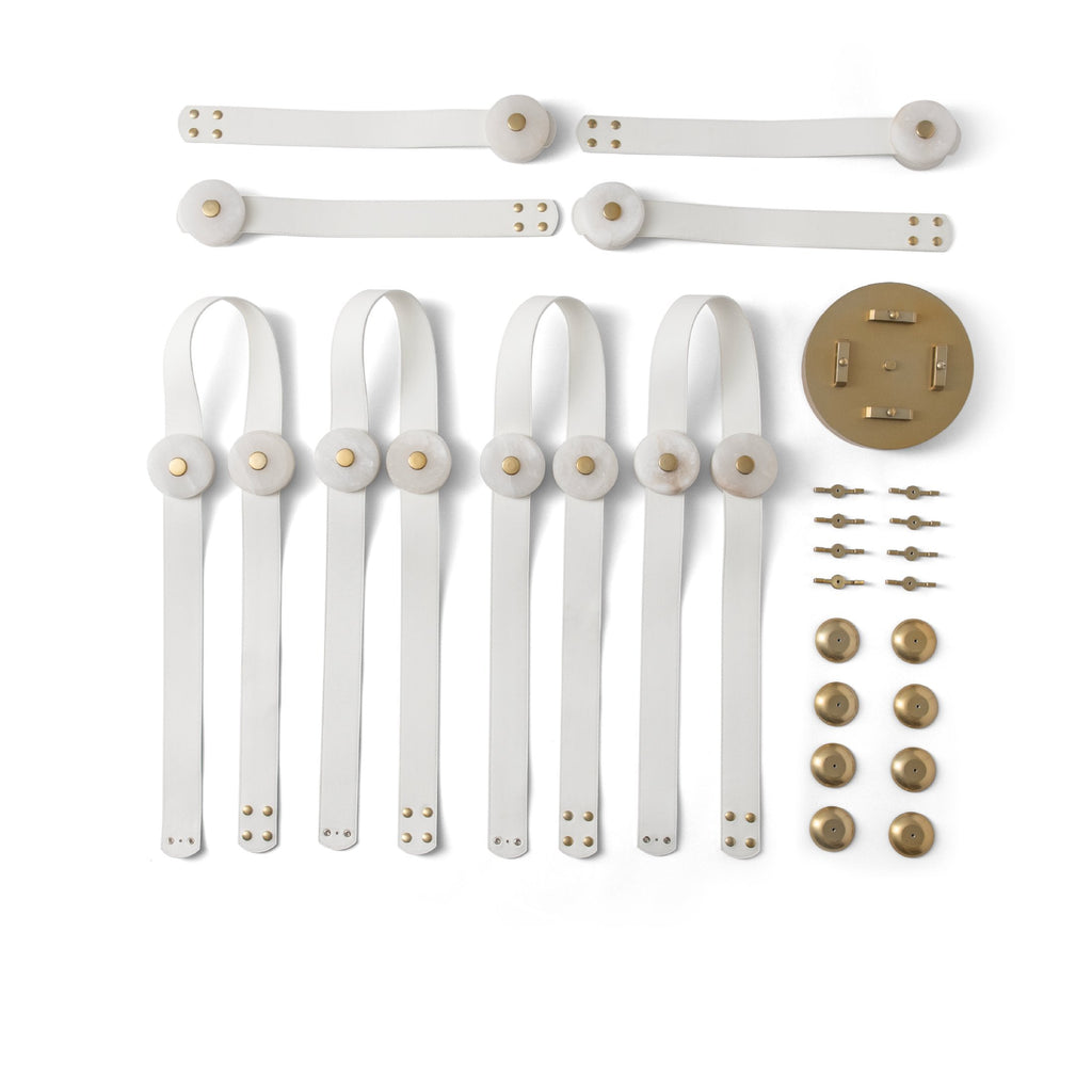 Elvar Leather & Alabaster LED Chandelier — product, finish and specification view 21