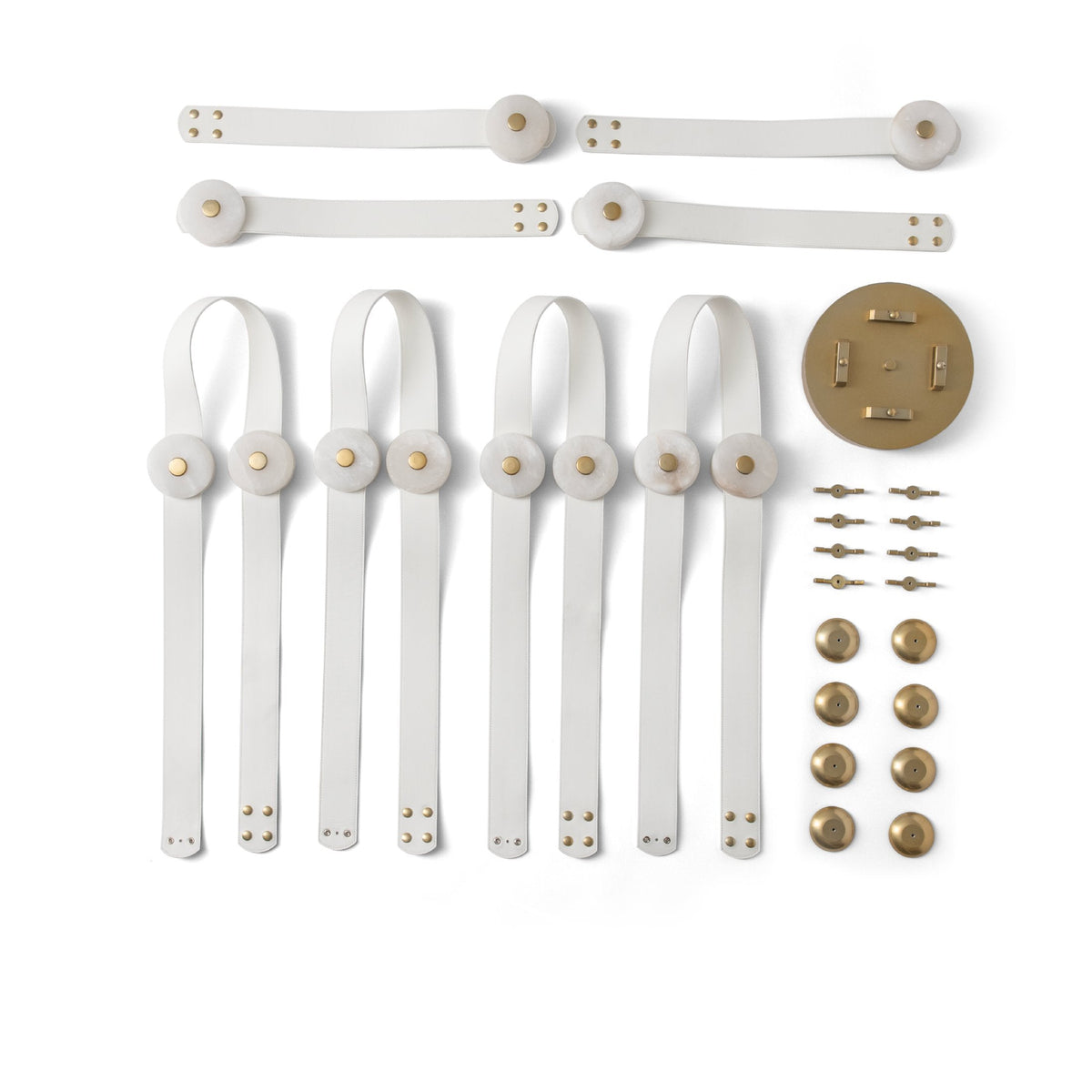 Elvar Leather & Alabaster LED Chandelier — product, finish and specification view 21