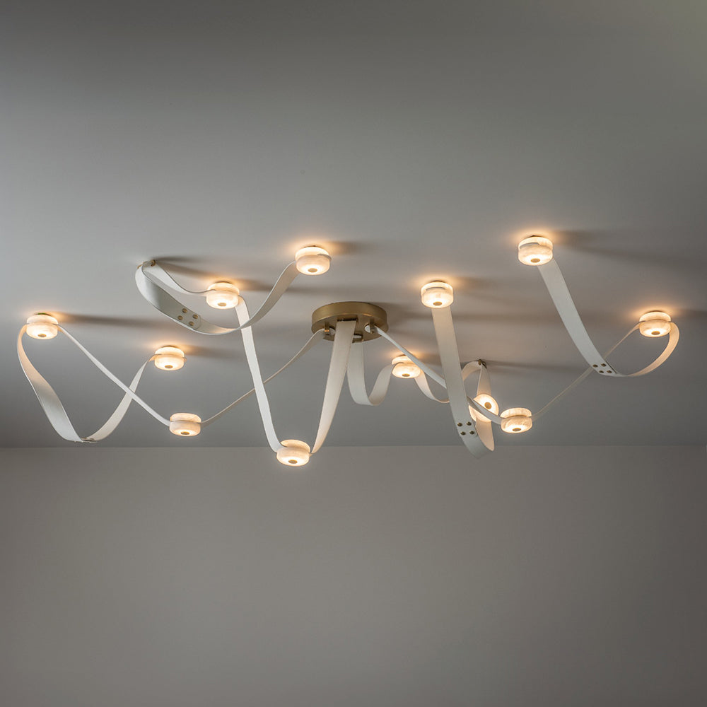 Elvar Leather & Alabaster LED Chandelier — product, finish and specification view 23