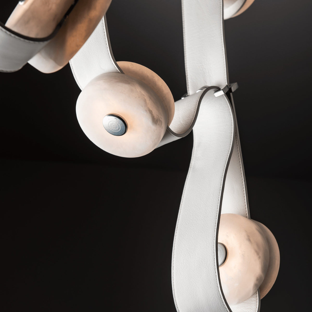 Elvar Leather & Alabaster LED Chandelier — product, finish and specification view 27