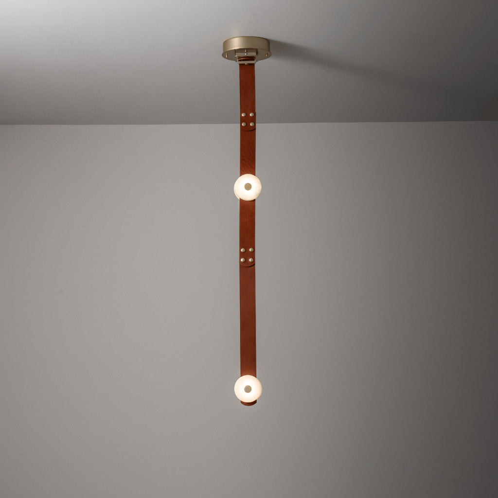 Elvar Leather & Alabaster LED Pendant Light — product, finish and specification view 11