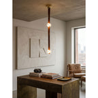 Elvar Leather & Alabaster LED Pendant Light — product, finish and specification view 13