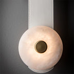 Elvar Leather & Alabaster LED Pendant Light — product, finish and specification view 18