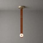 Elvar Leather & Alabaster LED Pendant Light — product, finish and specification view 25