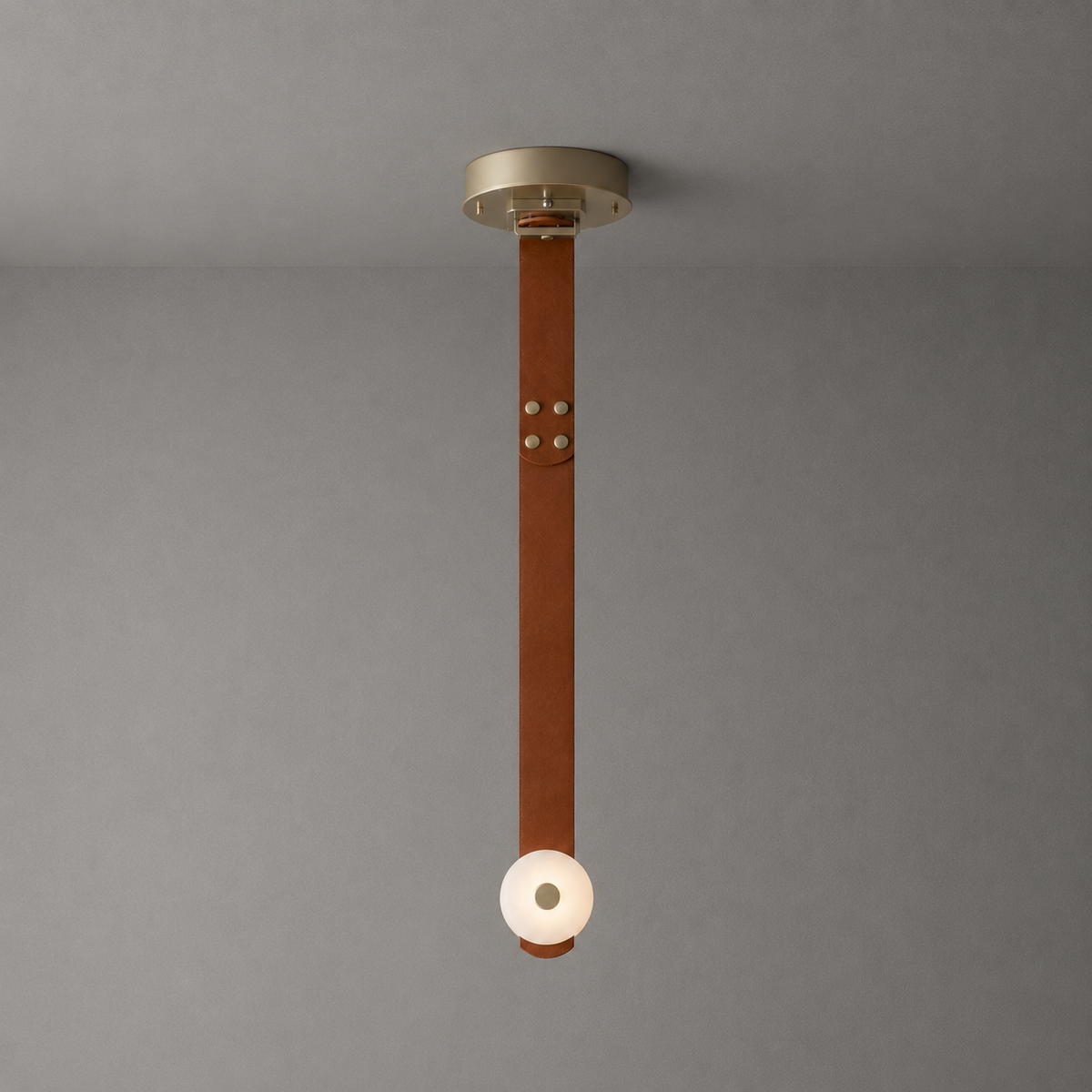 Elvar Leather & Alabaster LED Pendant Light — product, finish and specification view 25