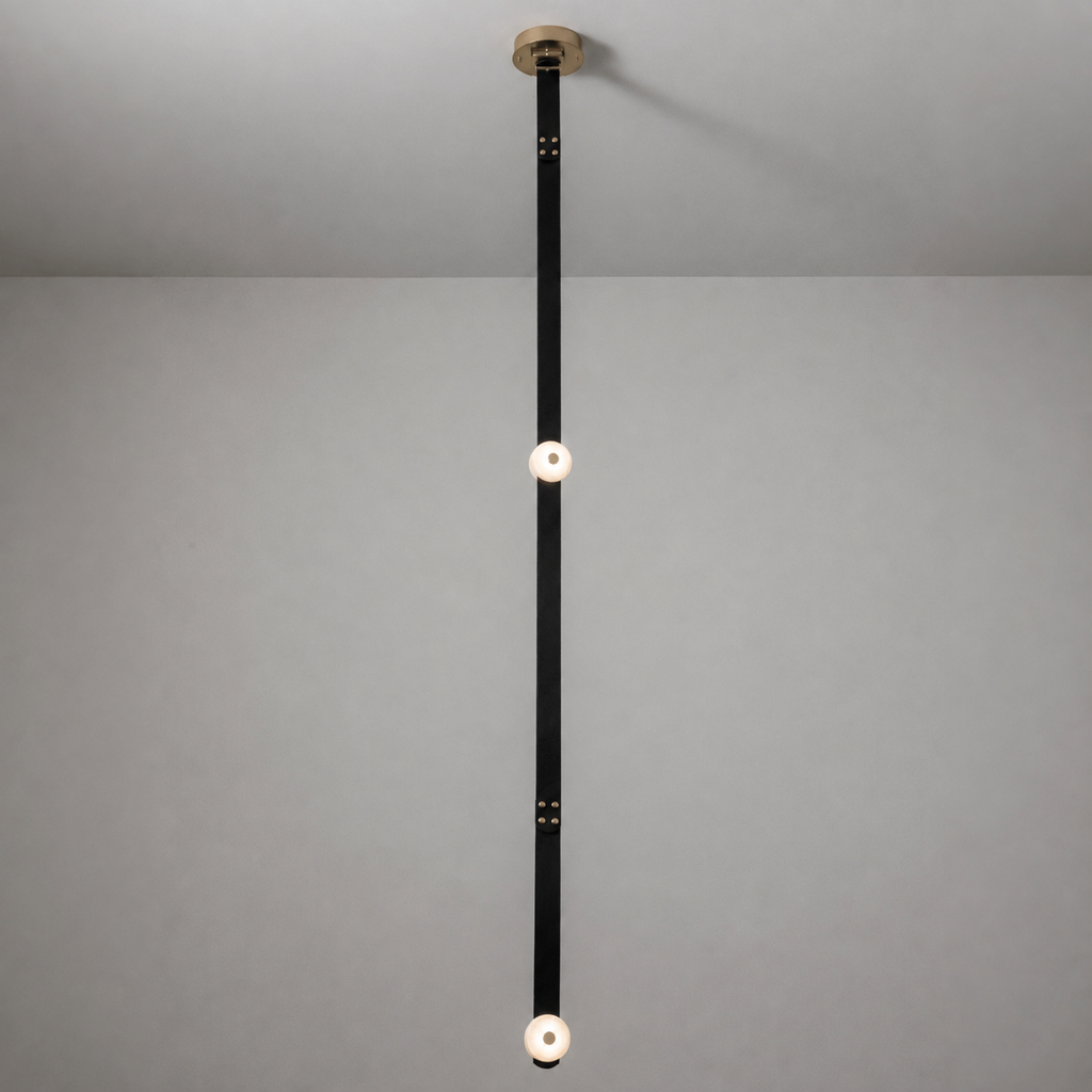 Elvar Leather & Alabaster LED Pendant Light — product, finish and specification view 29