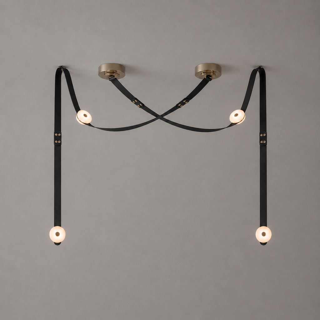 Elvar Leather & Alabaster LED Pendant Light — product, finish and specification view 31