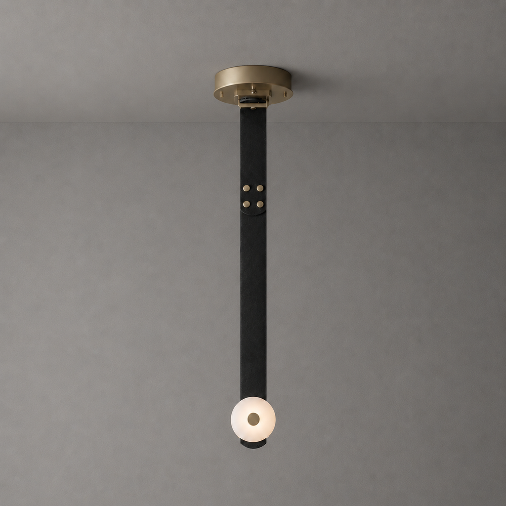 Elvar Leather & Alabaster LED Pendant Light — product, finish and specification view 32