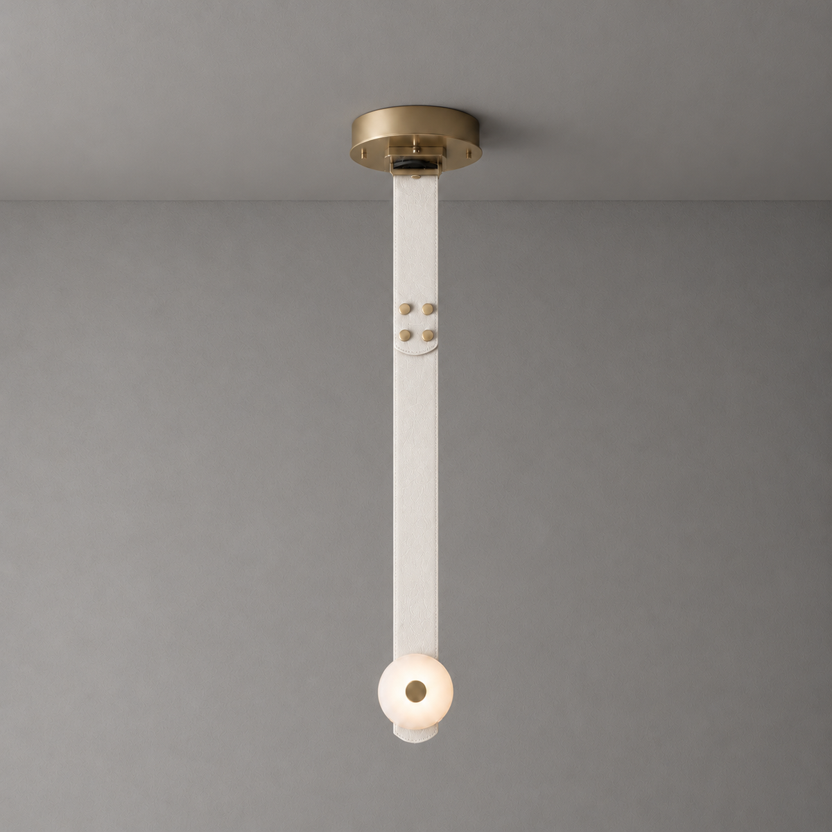 Elvar Leather & Alabaster LED Pendant Light — product, finish and specification view 33