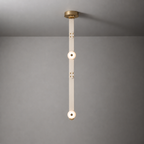 Elvar Leather & Alabaster LED Pendant Light — product, finish and specification view 34