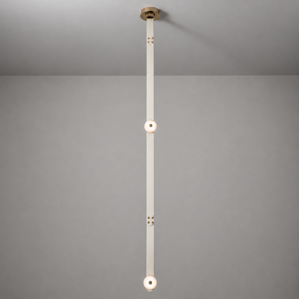 Elvar Leather & Alabaster LED Pendant Light — product, finish and specification view 37