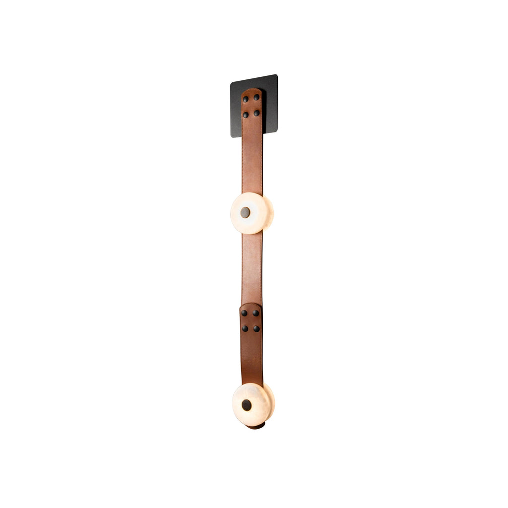 Elvar Leather & Alabaster LED Wall Sconce — product view
