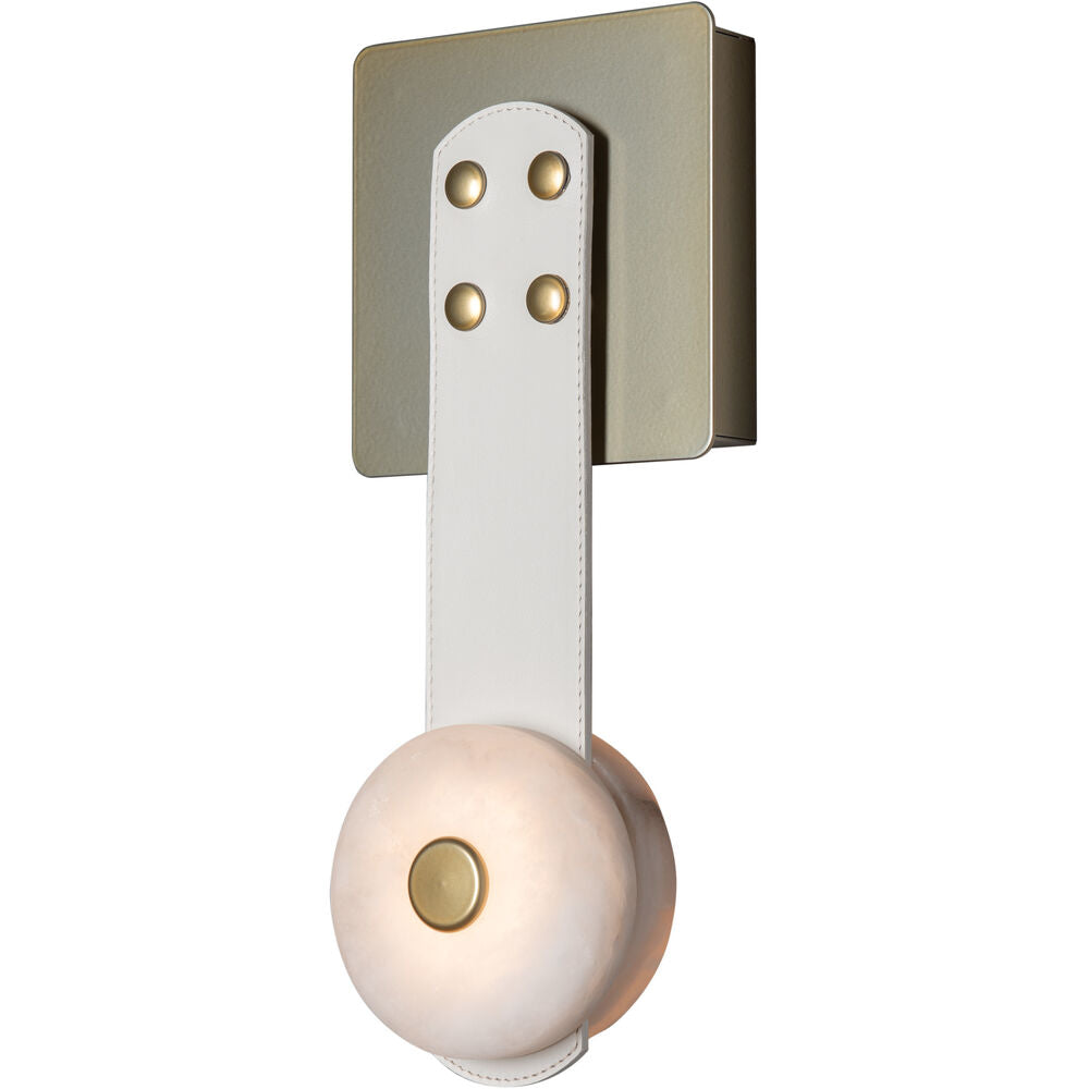 Elvar Leather & Alabaster LED Wall Sconce — product, finish and specification view 15