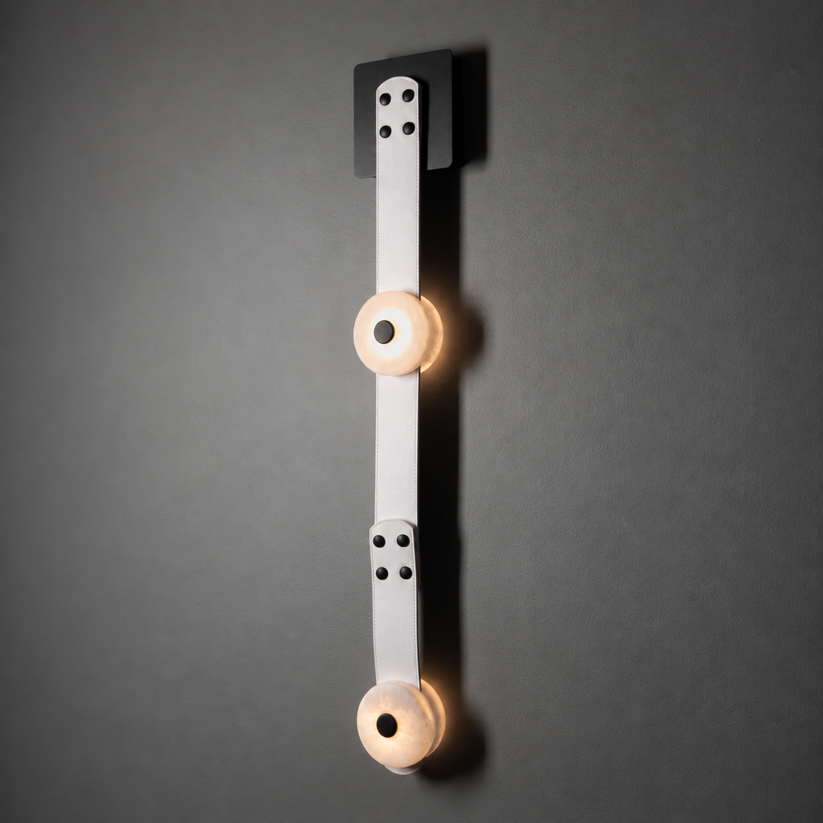 Elvar Leather & Alabaster LED Wall Sconce — product, finish and specification view 18