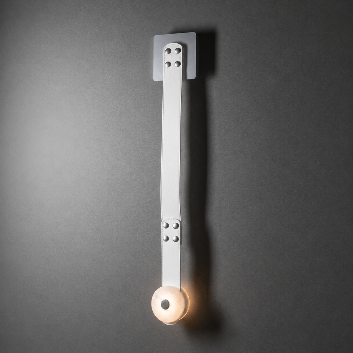 Elvar Leather & Alabaster LED Wall Sconce — product, finish and specification view 22