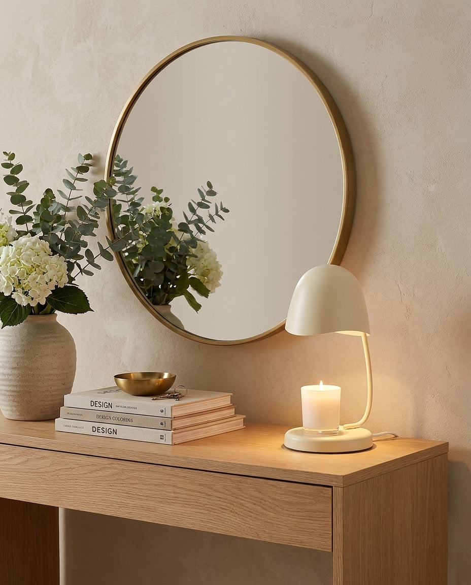 Elvia Adjustable Candle Warmer Lamp — finish, form and interior detail 2