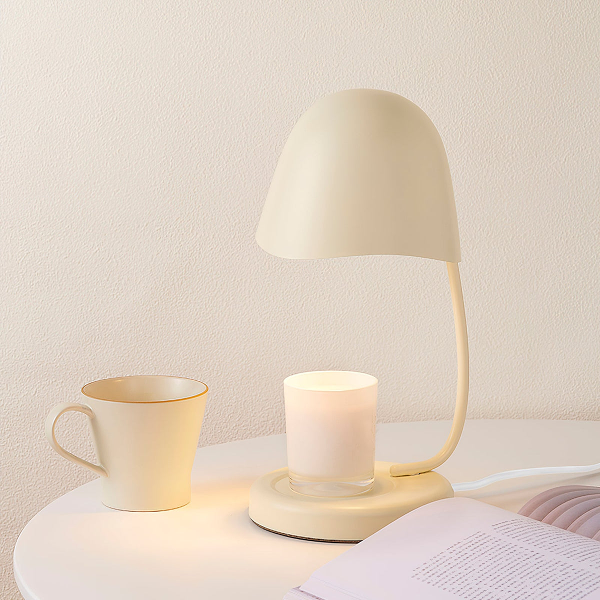 Elvia Adjustable Candle Warmer Lamp — finish, form and interior detail 6