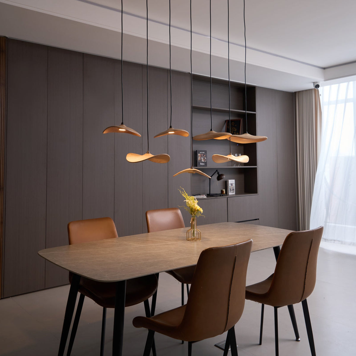 Empty Leaf Wood LED Cluster Chandelier - product view 8