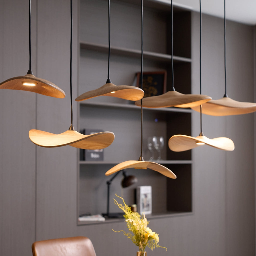 Empty Leaf Wood LED Cluster Chandelier - product view 9