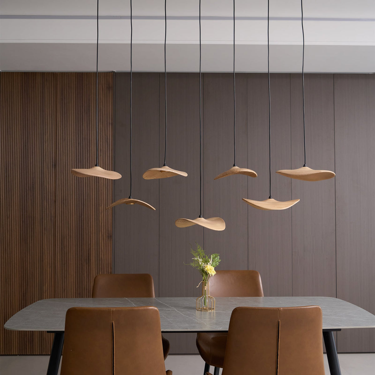 Empty Leaf Wood LED Cluster Chandelier - product view 15