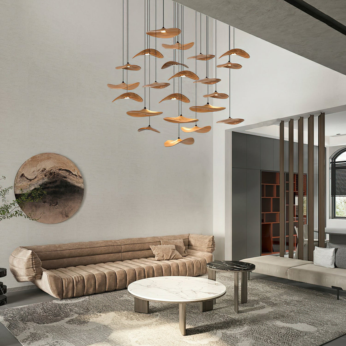 Empty Leaf Wood LED Cluster Chandelier - product view 16