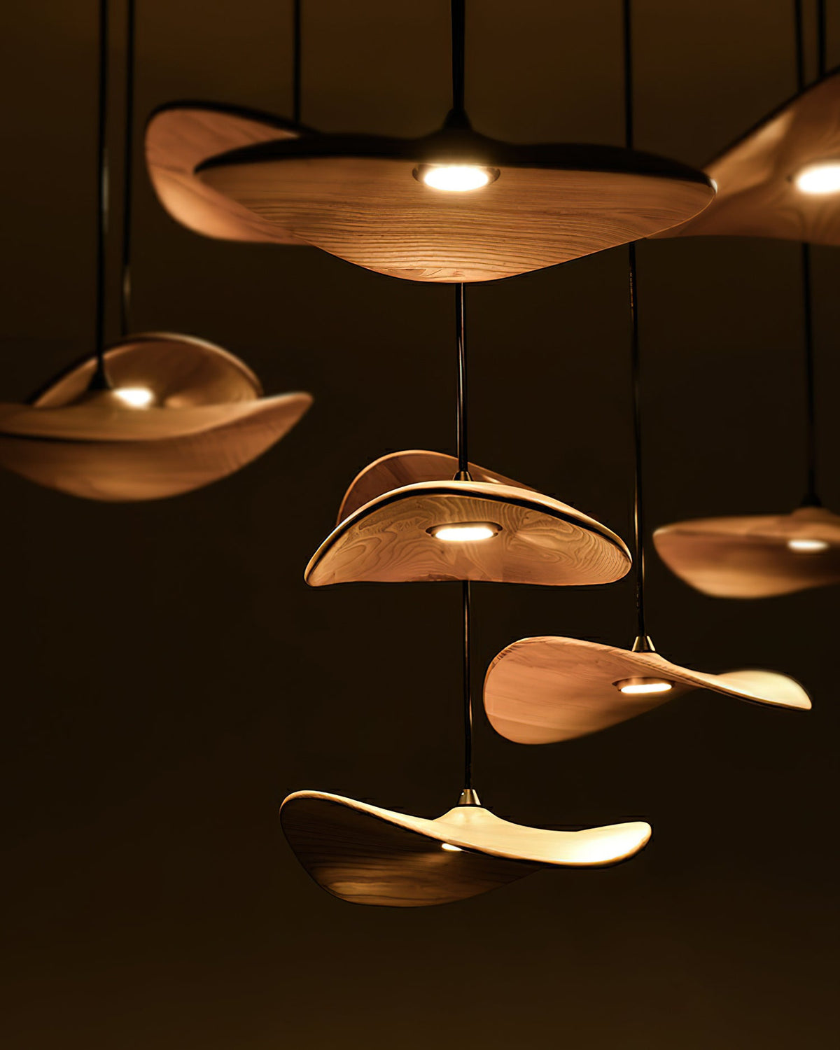Empty Leaf Wood LED Cluster Chandelier - product view 26