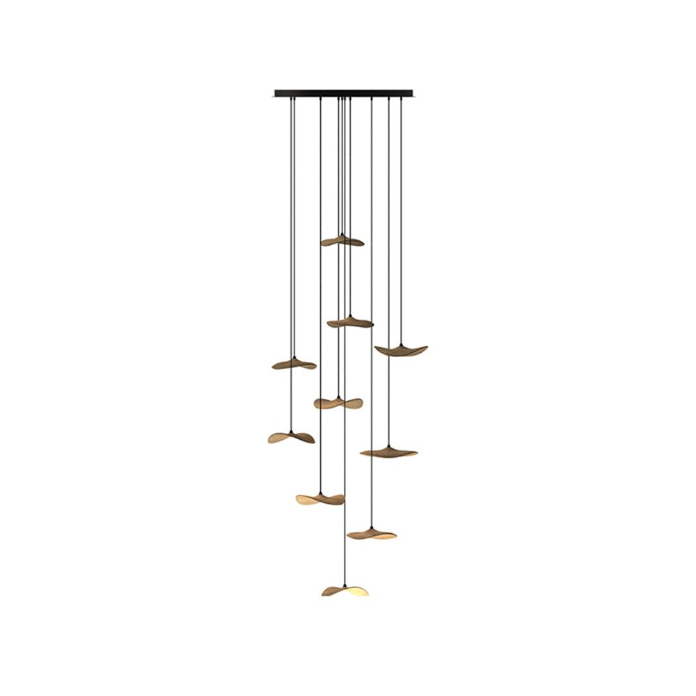 Empty Leaf Wood LED Cluster Chandelier - product view 43