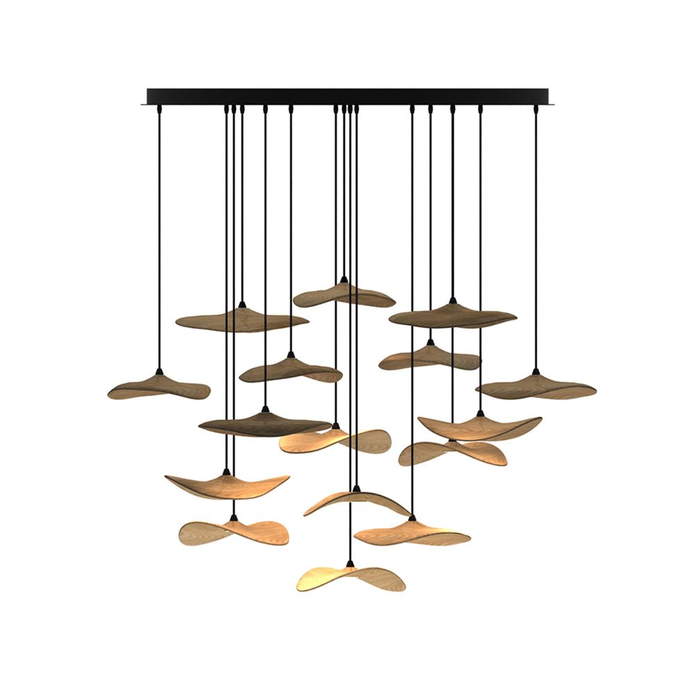 Empty Leaf Wood LED Cluster Chandelier - product view 44