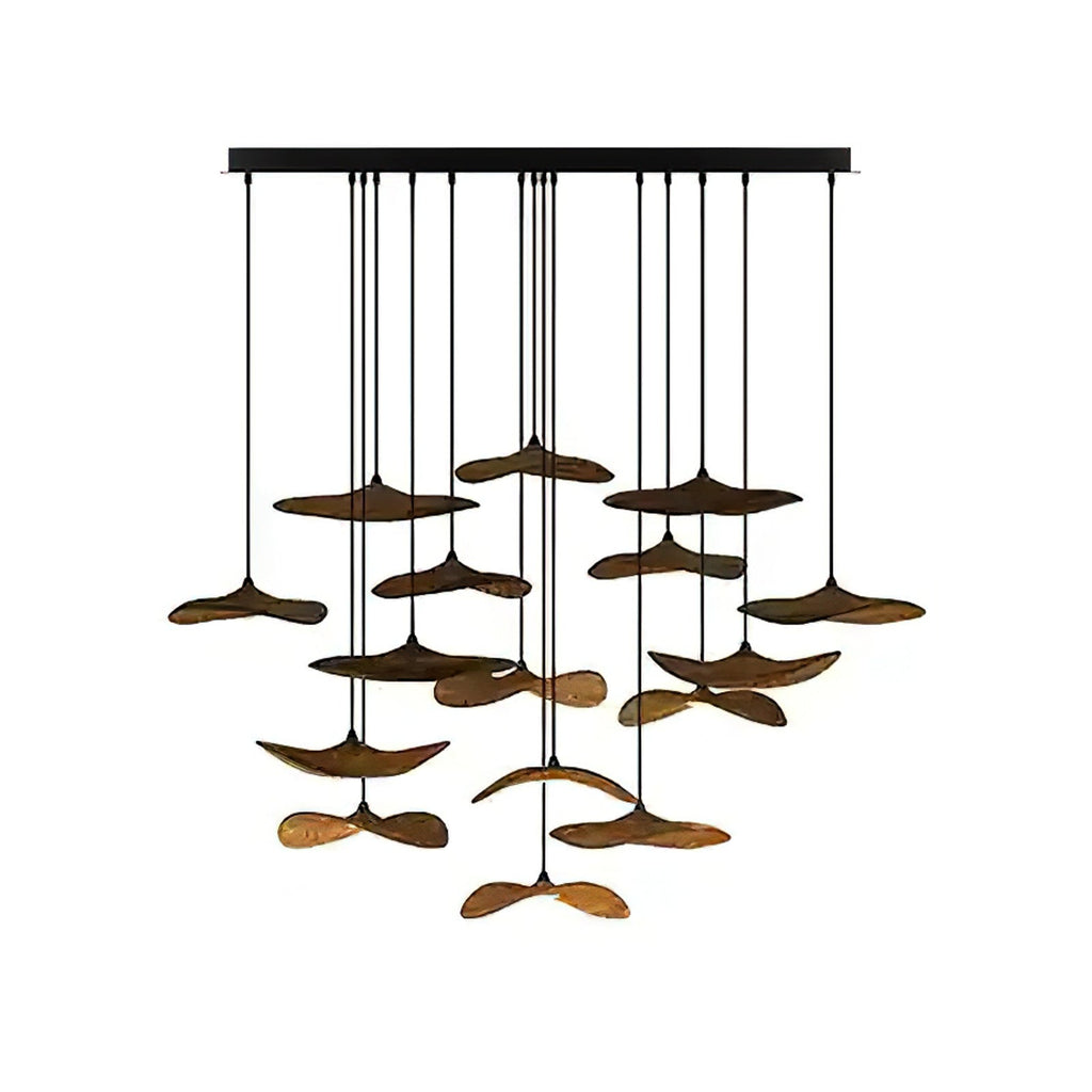 Empty Leaf Wood LED Cluster Chandelier - product view 48