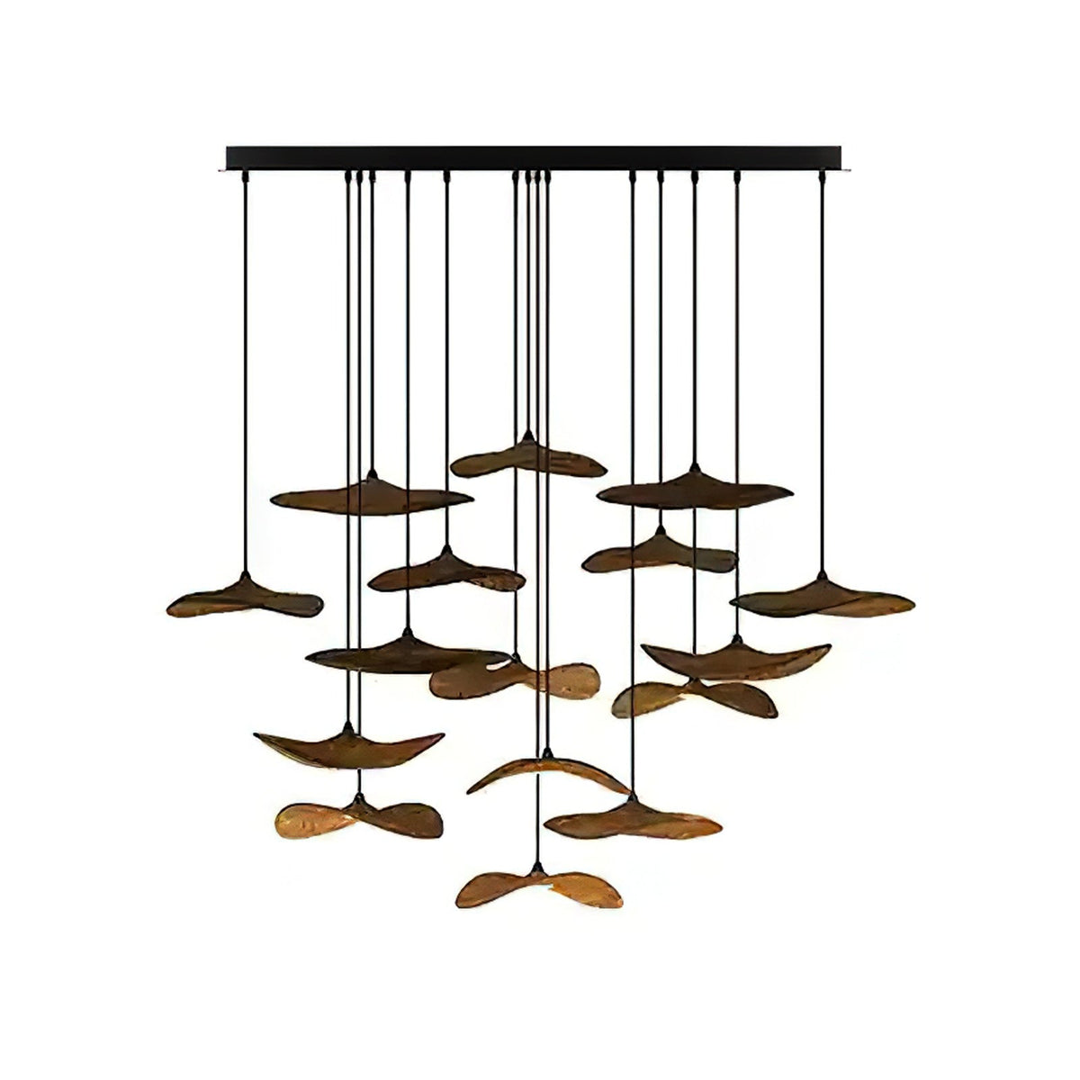 Empty Leaf Wood LED Cluster Chandelier - product view 48