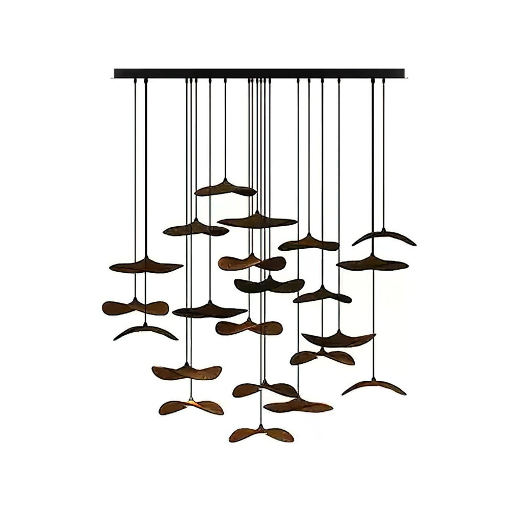 Empty Leaf Wood LED Cluster Chandelier - product view 49