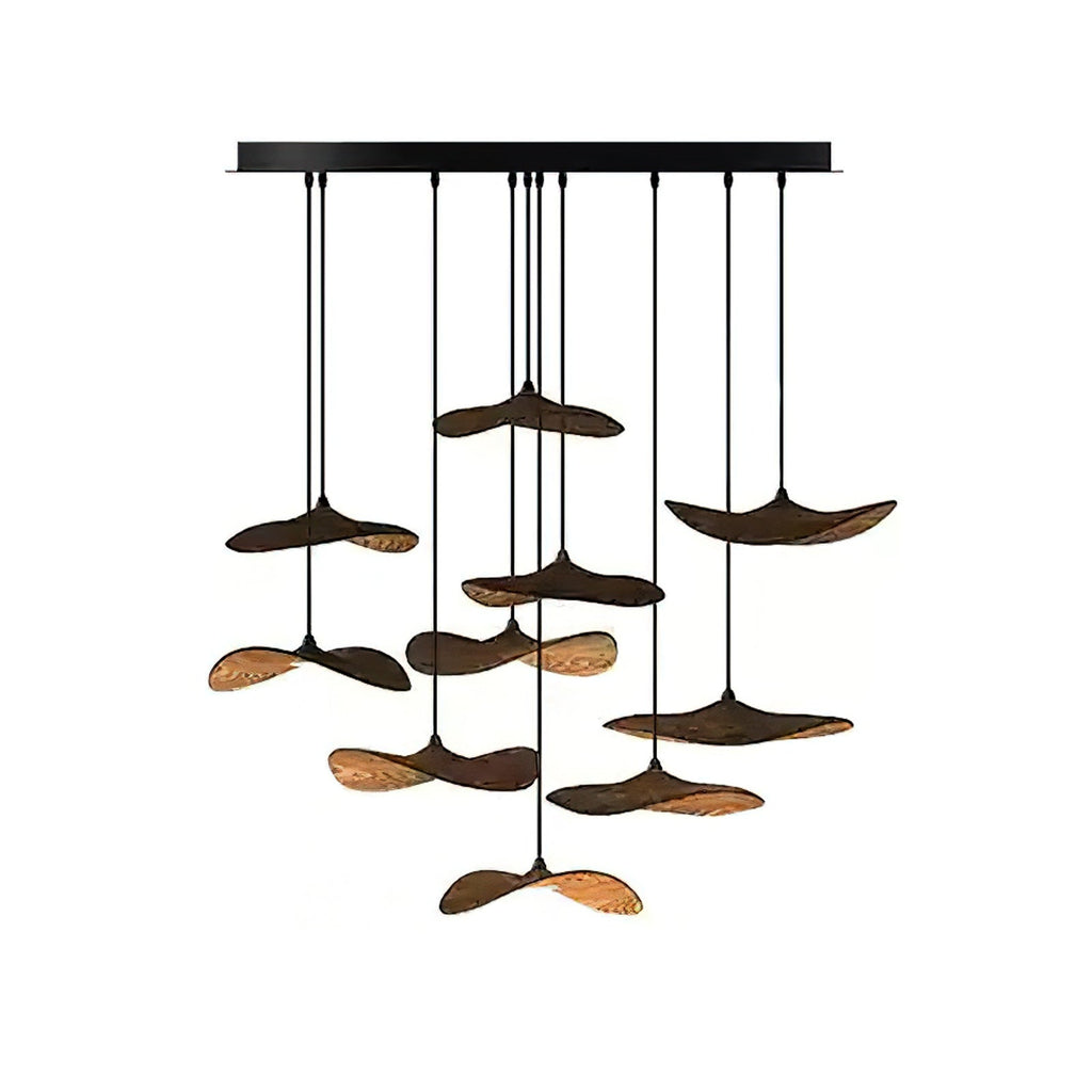 Empty Leaf Wood LED Cluster Chandelier - product view 50