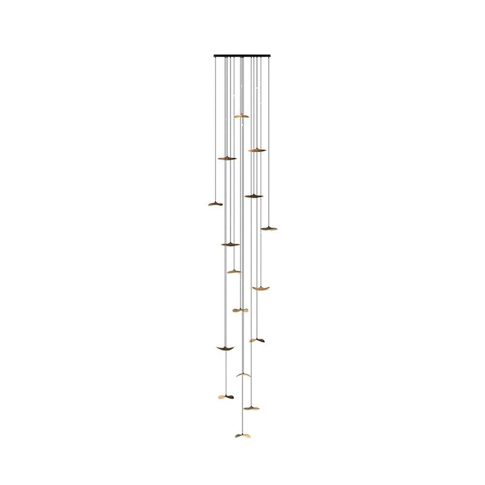 Empty Leaf Wood LED Cluster Chandelier - product view 54
