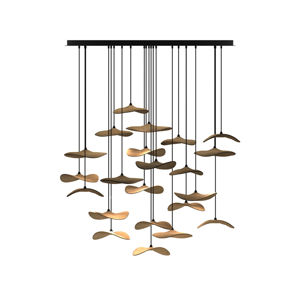 Empty Leaf Wood LED Cluster Chandelier - product view 55