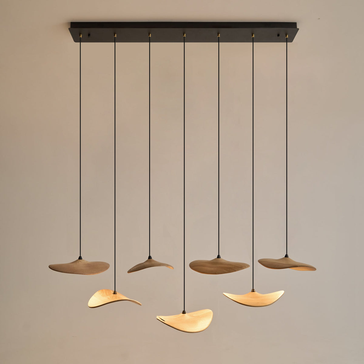 Empty Leaf Wood LED Cluster Chandelier - product view 60