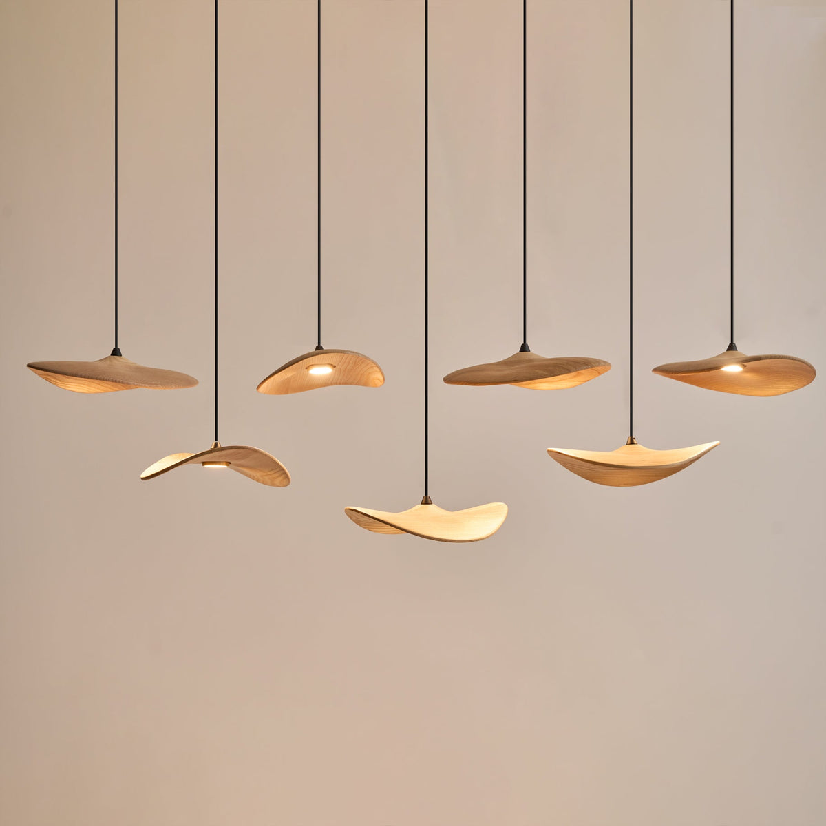 Empty Leaf Wood LED Cluster Chandelier - product view 64