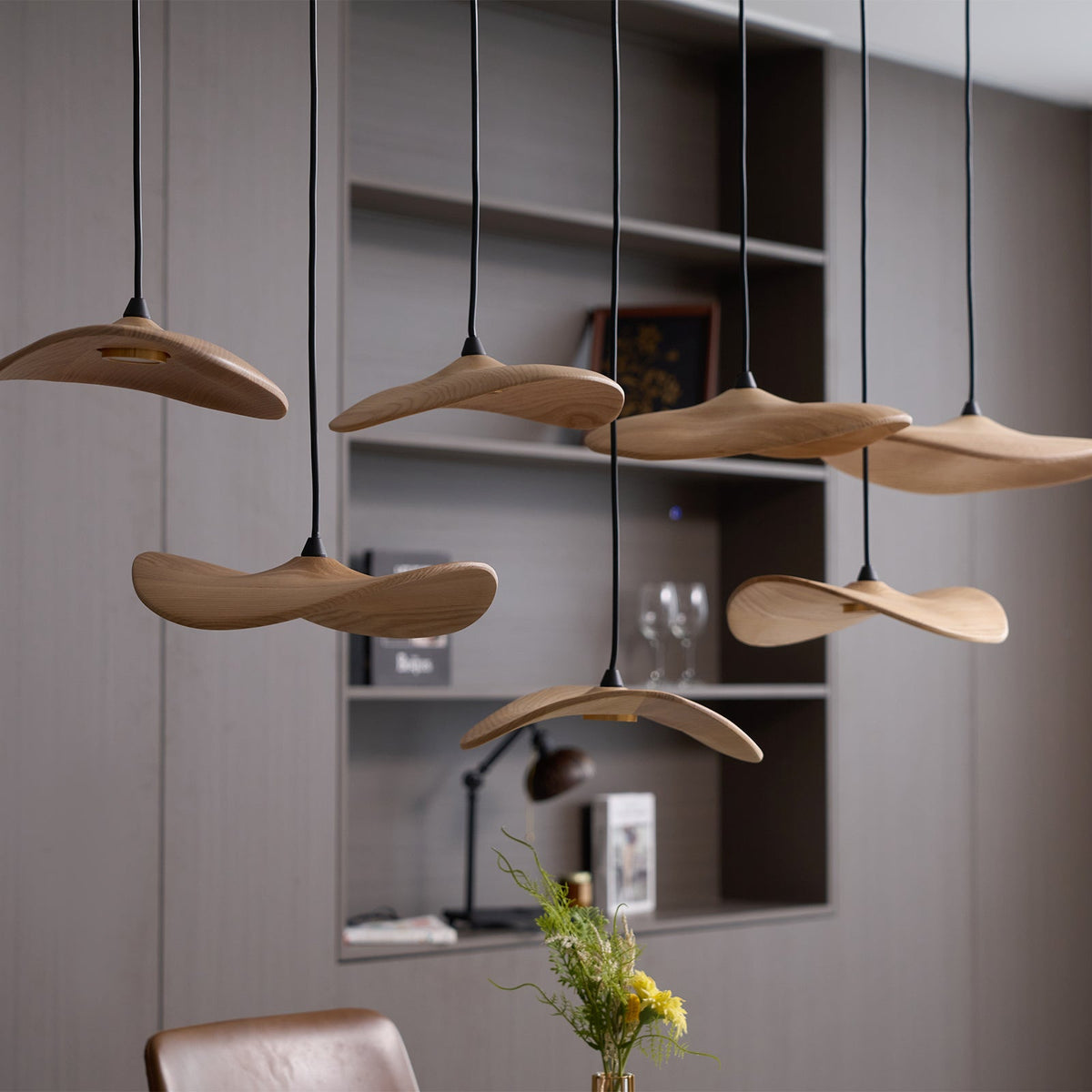 Empty Leaf Wood LED Cluster Chandelier - product view 66