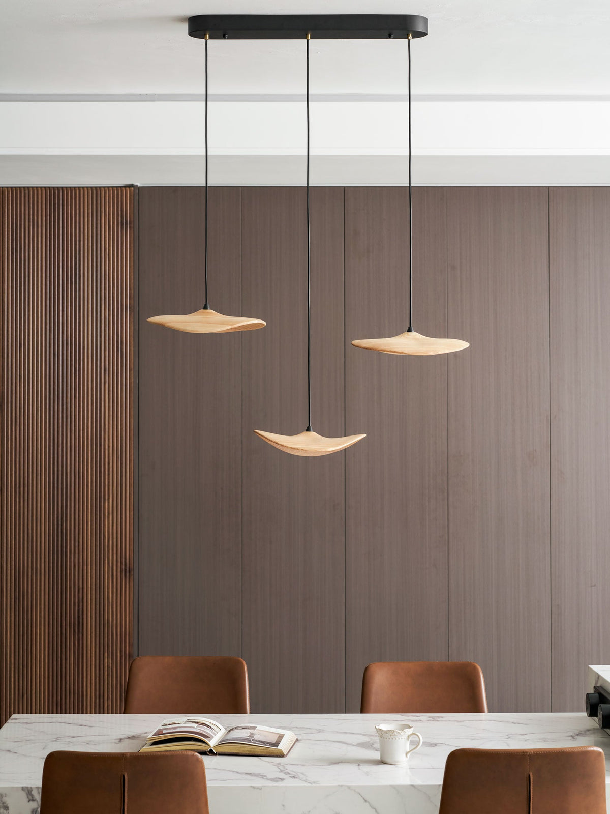Empty Leaf Wood LED Cluster Chandelier - product view 76