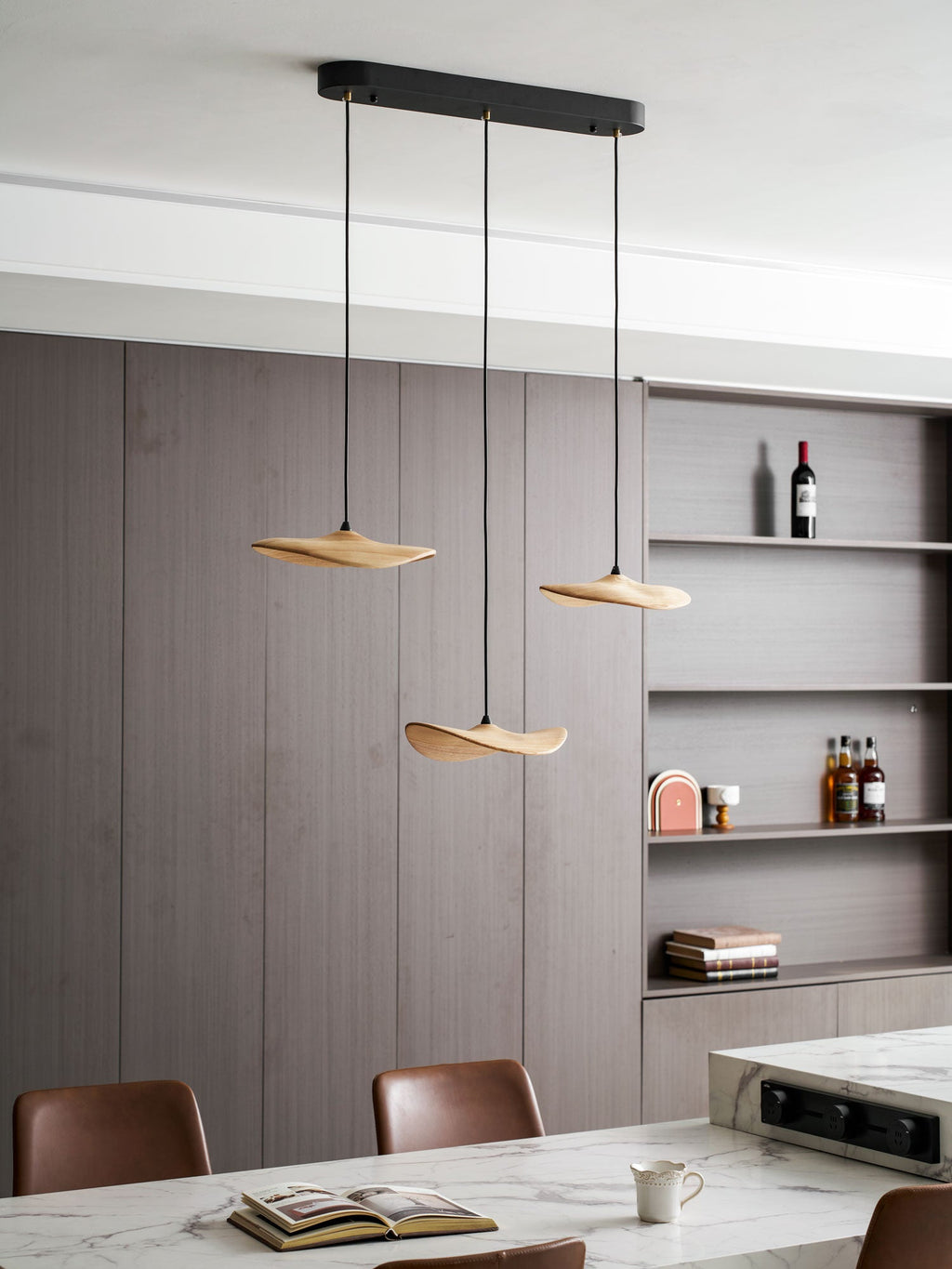 Empty Leaf Wood LED Cluster Chandelier - product view 77