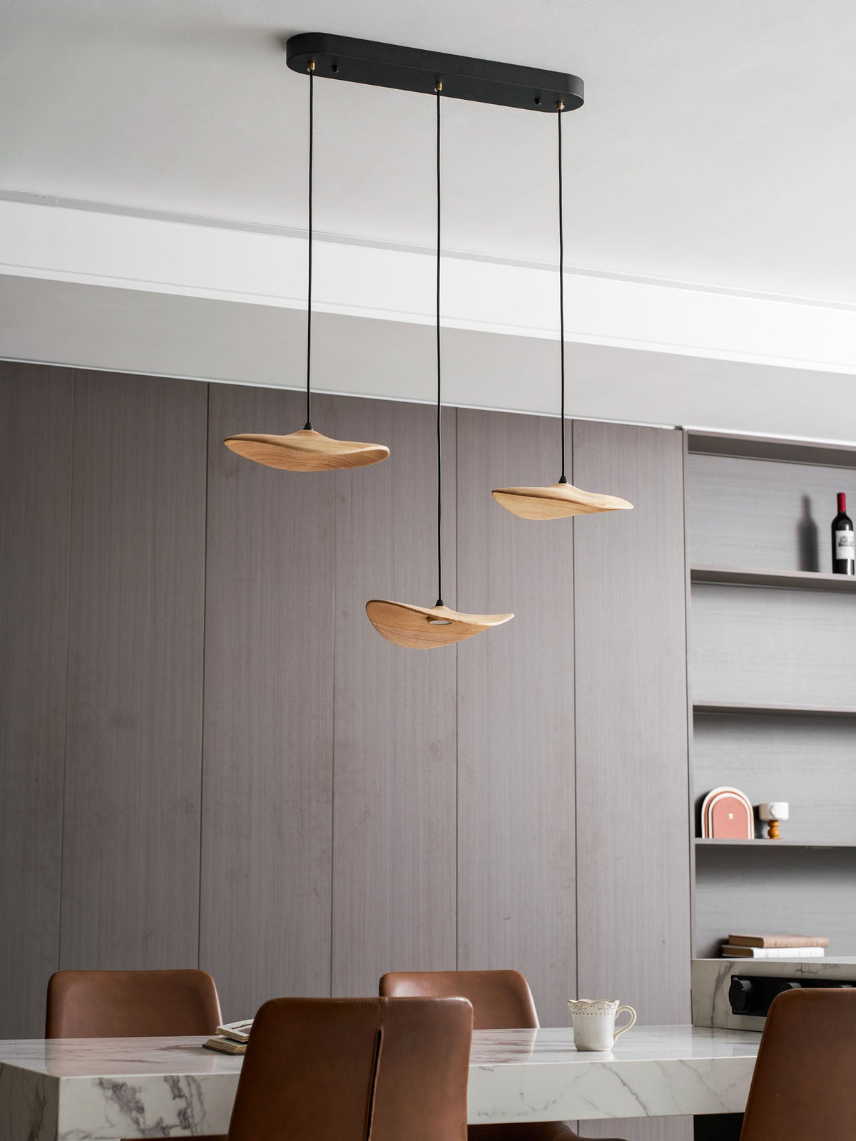 Empty Leaf Wood LED Cluster Chandelier - product view 79