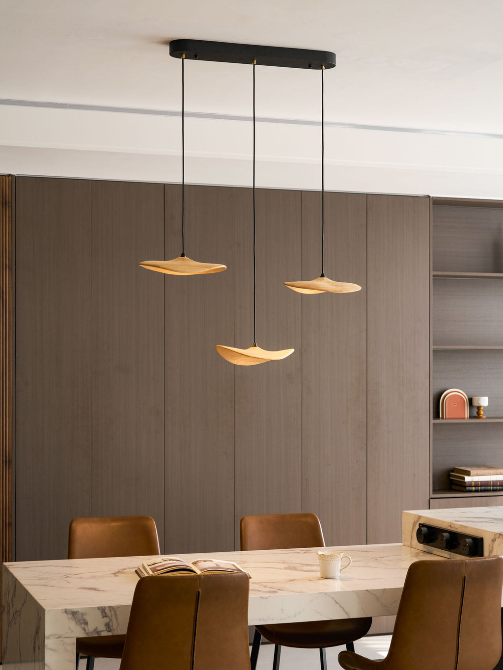 Empty Leaf Wood LED Cluster Chandelier - product view 80
