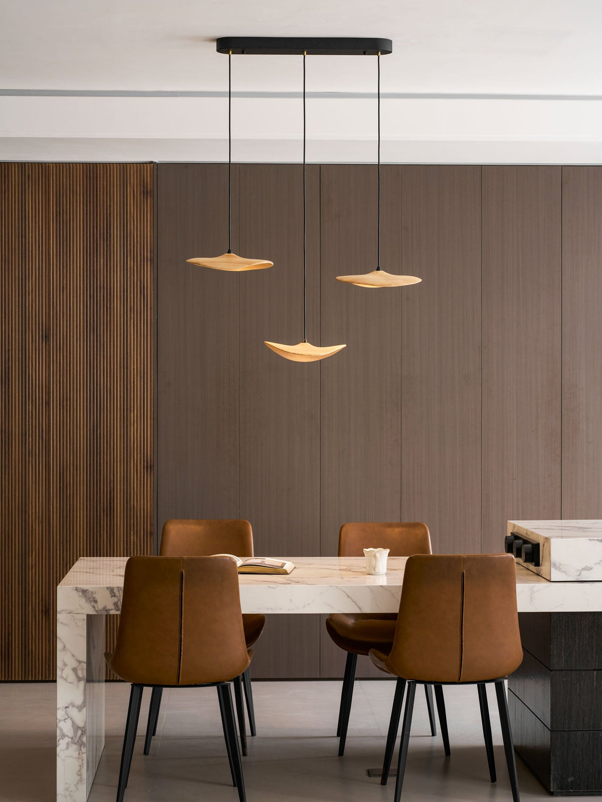 Empty Leaf Wood LED Cluster Chandelier - product view 82