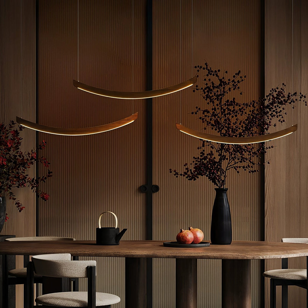 Felix Crescent Wood LED Pendant Light - product view 2